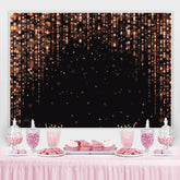 Lofaris Pink Glitter Black Happy Birthday Backdrop For Girl
